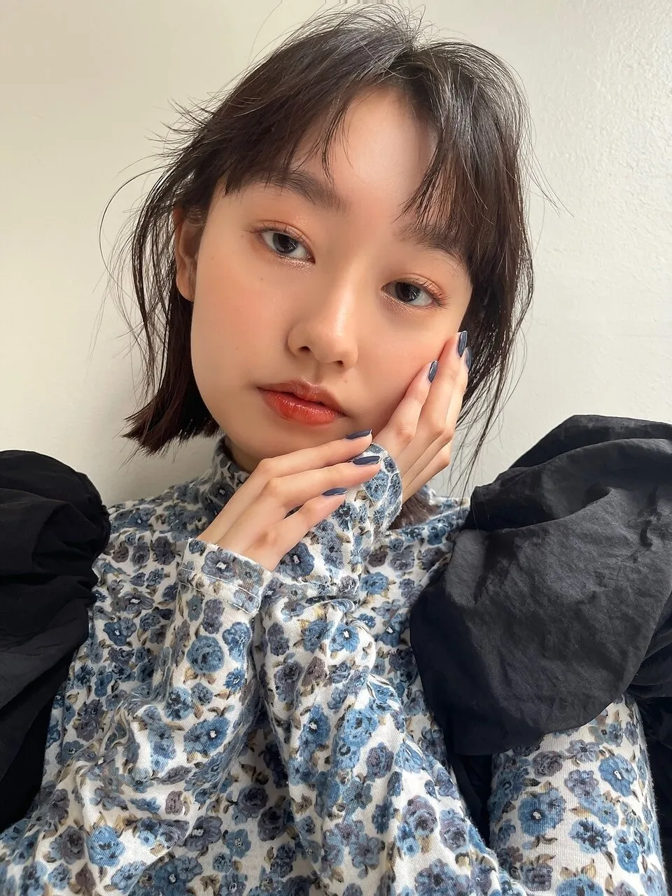 かきあげ外ハネボブ×ブラウンカラー