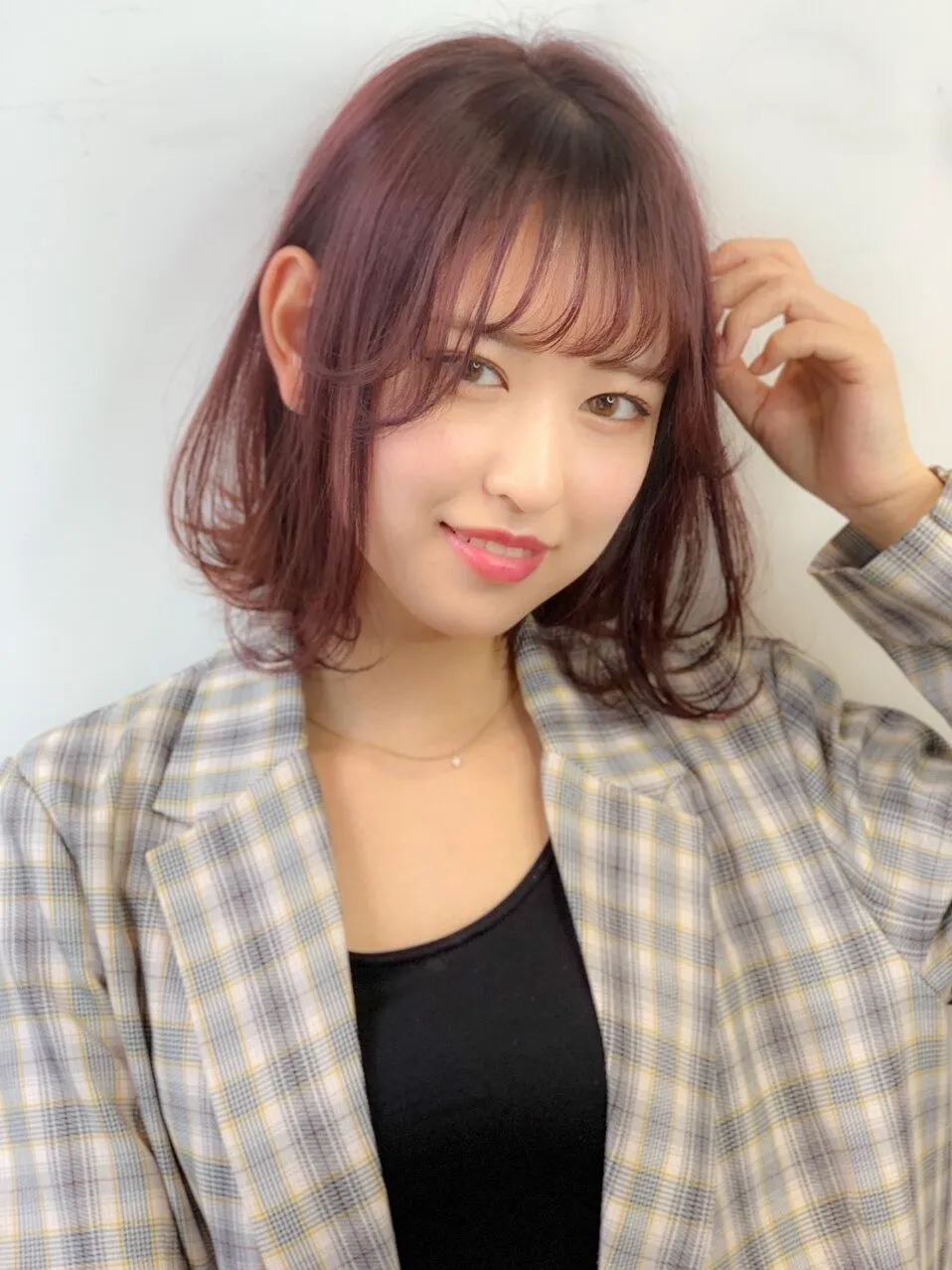 ワンホンボブ / シースルーバング / ピンクベージュ / 20代30代40代